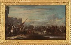 Scontro di cavallerie e fanterie nei pressi di un castello... by Francesco Simonini, offered Dec 2020