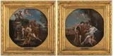 Nicolas Poussin, Scena di offerta a una divinità - Apollo e le ninfe, Coppia di dipinti...