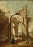 Giacomo Guardi, Capriccio con figure...