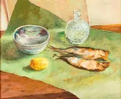Natura morta con pesci e limoni, 1960... by Cesarina Gualino, offered Jun 2020