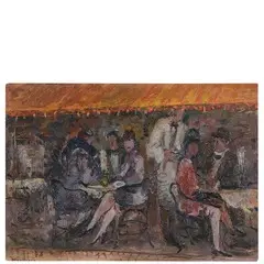 Rovereto 1895 - Innsbruck 1965 / Caffè a Parigi by Iras Roberto Baldessari, oil on cardboard, offered Jun 2018