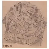 Fortunato Depero, Fondo 1892 - Rovereto 1960 / Costruzione Incas (studio per dipinto), 1948