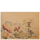 Filippo de Pisis, Ferrara 1896 - Milano 1956 / Natura morta con frutta e verdura, 1940, watercolour on paper applicata on cardboard