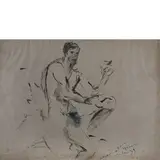 Filippo de Pisis, Ferrara 1896 - Milano 1956 / Giani da Udine, 1939, ink acquarellato on paper
