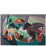 Gino Severini, Cortona (Ar) 1883 - Parigi 1966 / Peches sur papier verte, 1949, oil on canvas