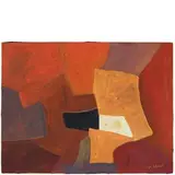 Serge Poliakoff, Mosca 1906 - Parigi 1969 / Composizione astratta, 1958/59, gouache on paper intelata