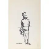 Orfeo Tamburi, Jesi (An) 1910 - Parigi 1994 / Lotto comprendente due disegni: / Studio per figura, anni '60