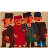 Franz Borghese, Roma 1941 - 2005 / Personaggi, fine anni '70, oil on canvas