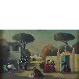 Nino Caffè, Alfedena (Aq) 1908 - Pesaro 1975 / Pretini, oil on panel