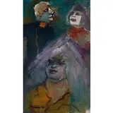Siena 1898 - Roma 1989 / Senza titolo by Mino Maccari, oil on canvas cartonata, offered Jun 2018