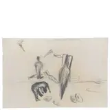 Enzo Cucchi, Morro D'alba (An) 1949 / Senza titolo - dalla serie Solchi d'Europa, 1986/88, charcoal on paper