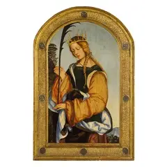 Francesco da Cotignola, Santa Caterina (?), oil on panel applicata on panel