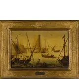 Orazio Grevenbroeck, Marina, oil on panel