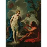 Michele Rocca, Scena mitologica, oil on paper applicata on canvas