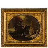 Vincent Adriaenssen, Battaglia, oil on panel ovale