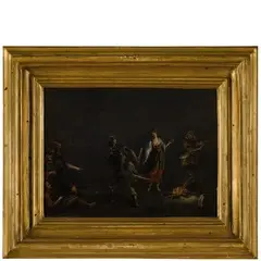 Scene dalla Gerusalemme liberata by Leonard Bramer, oil on lavagna, offered Nov 2018