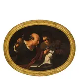 Allegoria della Scultura by Giovanni Domenico Lombardi, oil on canvas ovale, offered Nov 2018