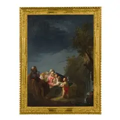 Sacra Famiglia con San Giovannino by Francesco Zugno, oil on canvas, offered Nov 2018