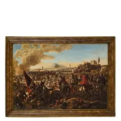 Battaglia con veduta di Parma by Ilario Spolverini, oil on canvas, offered Nov 2018