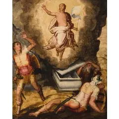 Marco Pino, Resurrezione, oil on panel