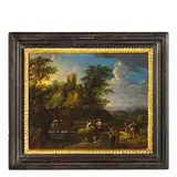 Isaac de Moucheron, Coppia di paesaggi, oil on canvas