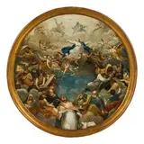Jacopo Alessandro Calvi, Madonna in gloria e Santi, oil on canvas