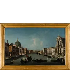 Francesco Albotto, Veduta del Canale Grande con San Simeone Piccolo, la Chiesa degli Scalzi e la Chiesa della Croce, oil on canvas