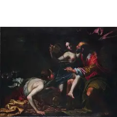Simone Pignoni, Loth e le figlie, oil on canvas