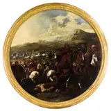 Aniello Falcone, Scena di battaglia tra cavallerie turche e cristiane, oil on canvas