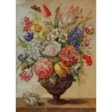 Fiori in un vaso posto su una base di pietra con una conchiglia a lato by Giovanna Garzoni, tempera and tracce di matita nera on pergamena, offered Nov 2018