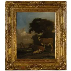 Albert Klomp, Bestiame di un paesaggio / Firmato e datata in basso a destra, oil on panel