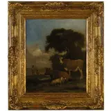 Albert Klomp, Bestiame di un paesaggio / Firmato e datata in basso a destra, oil on panel