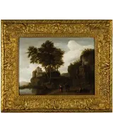 Paesaggio lacustre con contadini by Jan Gabrielsz Sonjé, oil on panel, offered Nov 2018
