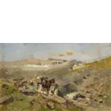Uberto Dell’Orto, Milano, 1848 - 1895 / Artiglieria di montagna, oil on canvas