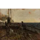 Uberto Dell’Orto, Milano, 1848 - 1895 / Sul ponte della nave, oil on panel