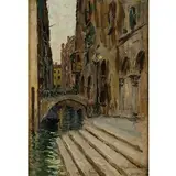 Fulvio Tessitore, Napoli, 1870 - 1933 / Calle a Venezia / Firmato 'F Tessitore' in basso a destra, oil on panel