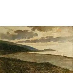 Cesena, 1885 - Monte Zomo, 1917 / Veduta del lago di Garda al tramonto / Firmato 'G Barbieri' in basso a destra by Gino Barbieri, oil on canvas, offered Nov 2018