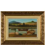 Roberto Masi, Firenze, 1940 / Paesaggio con barche / Firmato 'R Masi' in basso a destra
