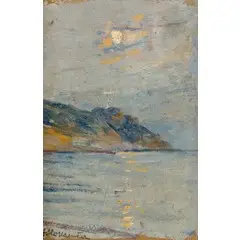 Ratisbona, 1845 - Firenze, 1923 / Tramonto / Firmato 'A Hollaender' in basso a sinistra by Alphons Hollaender, oil on tavoletta, offered Nov 2018