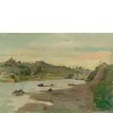 Livorno, 1858 - Torre del Lago, 1923 / Paesaggio fluviale / Firmato 'Angiolo Tommasi' in basso a destra by Angiolo Tommasi, oil on canvas, offered Nov 2018