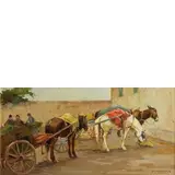 Piero Danti, Firenze, 1910 - 2009 / Mercatino a S.Ambrogio, Firenze / Firmato 'P Danti' in basso a destra, oil on panel