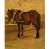 Firenze, 1862 - Parigi, 1923 (Att. a) / Cavallino / Firmato 'R Panerai' basso a sinistra by Ruggero Panerai, oil on panel, offered Nov 2018
