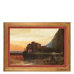 Louis Kolitz, Russia, 1845 - Berlino, 1914 / Paesaggio lacustre all'imbrunire / Firmato 'L Kolitz' in basso a destra, oil on canvas