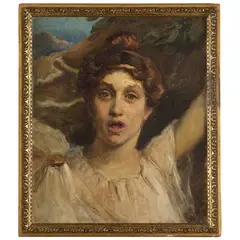 Castel Bolognese, 1845 - Bologna, 1926 / Ritratto di donna / Monogramma 'GP' in basso a sinistra by Giovanni Piancastelli, oil on canvas, offered Nov 2018