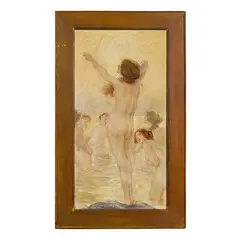Trieste, 1868 - Ponte Lambro, 1944 / Bagnanti / Firmato 'L M' in basso a sinistra by Leopoldo Metlicovitz, oil on canvas, offered Nov 2018