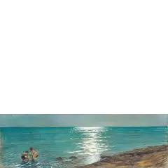 Roma, 1860 - 1932 / Bambini sulla spiaggia a Fregene / Firmato 'G A Sartorio' Fregene MCMXXVIII in alto a sinistra by Giulio Aristide Sartorio, mixed media on cartoncino, offered Nov 2018