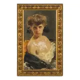 Giuseppe De Sanctis, Napoli, 1858 - 1924 / Ritratto di fanciulla / Firmato 'G De Sanctis' in basso a sinistra, oil on canvas