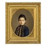 Guglielmo Bilancioni, Rimini, 1836 - 1907 / Donna Adelina Vivanet / Firmato 'G Bilancioni 1888' al centro a sinistra, oil on canvas