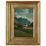 Lorenzo Gignous, Modena, 1862 - Porto Ceresio, 1958 / Paesaggio montano con chiesetta / Firmato 'L Gignous' in basso a destra