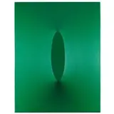 Turi Simeti, Alcamo, 1929 / Un ovale verde, 1967, acrylic on canvas sagomata